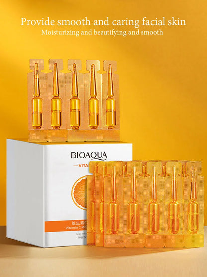 20pcs BIOAQUA Vitamin C Serum Moisturizing Refreshing Whitening Nourishing Anti-aging Face Essence Facial Skin Care Products
