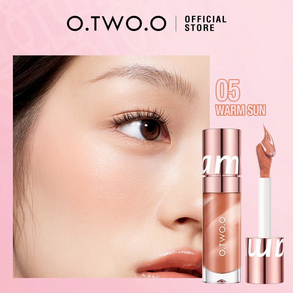 O.TWO.O Watercolor Liquid Blush Moisturizing Long Lasting Natural Silky Non-sticky Matte High Pigment Sexy Red Pink Blush Makeup