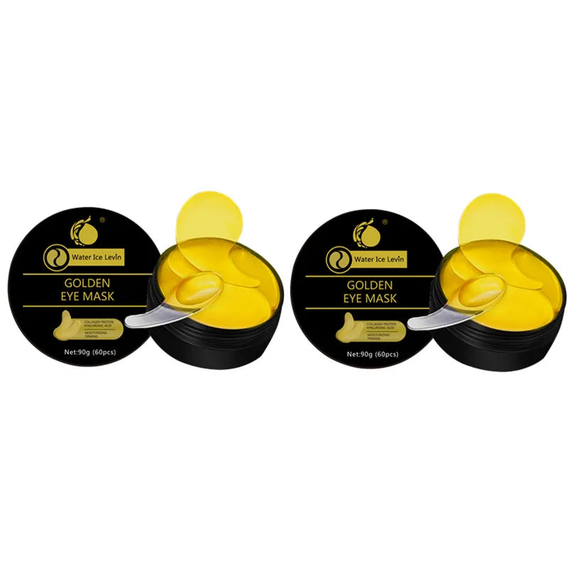 60 Pieces of Unisex Adult Golden Eye Moisturizing Eye Patches, Rich in Collagen and Hyaluronic Acid, Alcohol-Free, Suitable for All Skin Types, Make the Area Look Obvious and Firming
