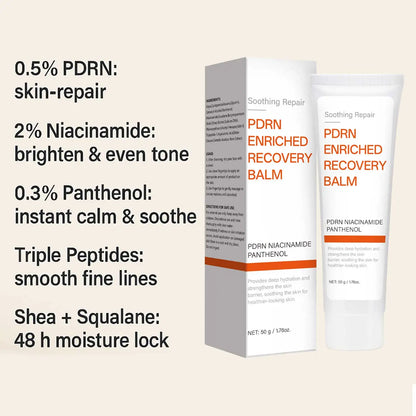 Soothing Repair PDRN Enriched Recovery Balm with Niacinamide & Panthenol, Deep Hydration & Skin Barrier Repair, 50g Face Balm fo