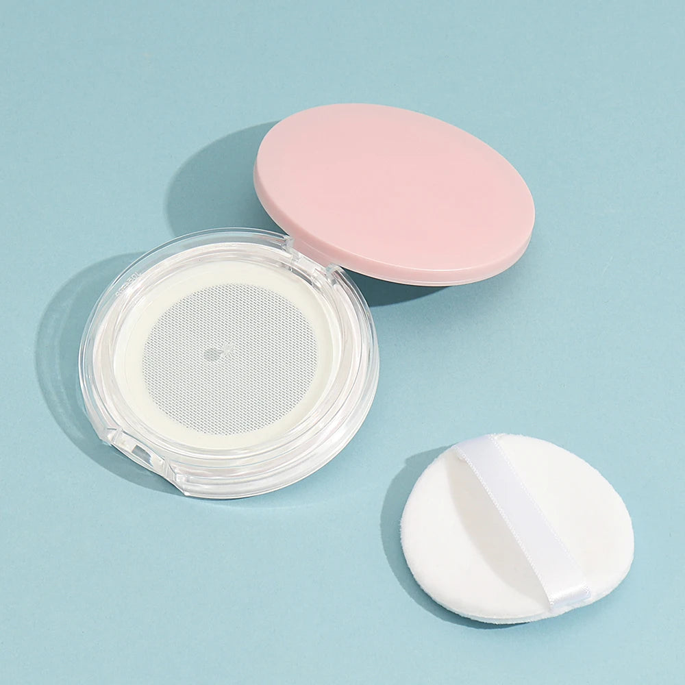3g Reusable Plastic Empty Powder Case Portable DIY Empty Makeup Container Loose Powder Compact Case with Mirror and Net Sifter