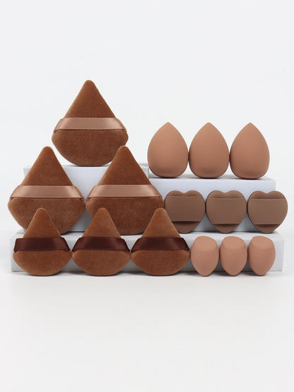 Multi Effect 15 Piece Set 3 Loose Powder Puffs&3 Mini Loose Powder Puffs&3 Medium-Sized Eggs&3 Mini Eggs&3 Air Cushions. Founda