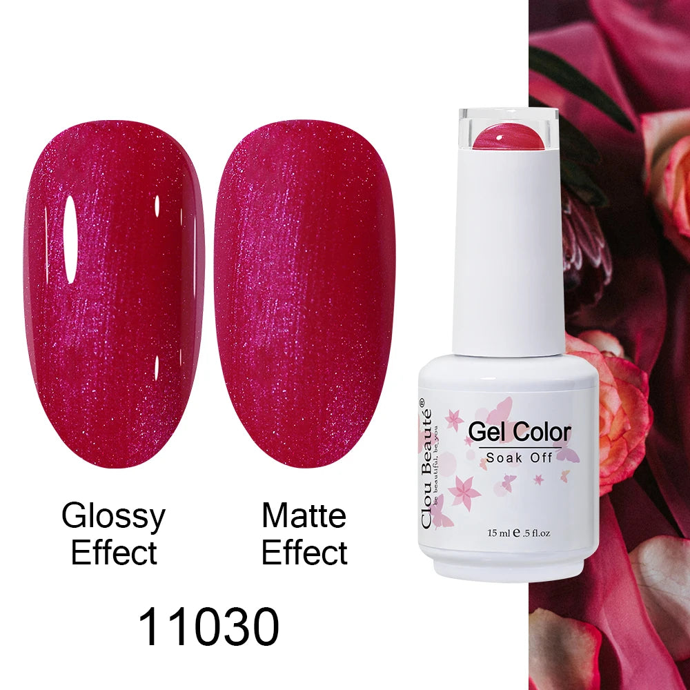 Clou Beaute 15ml Nail Gel Polish Warm Color Dark Red Brown Semi Permanent Nail Art Manicure Soak Off LED UV Varnishes Lacquer