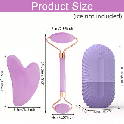1/2/3pcs Ice Face Roller Facial Skincare Ice Roller Facial Roller GuaSha FaceTool Face Massage Roller MoldCube LiftingContouring