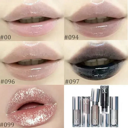 5pcs/2pcs HYNTOOR Makeup Set Gothic Eyeshadow Lip Gloss Mirror Lipstick Pure Black Silver Fine Flash Makeup Halloween Christmas