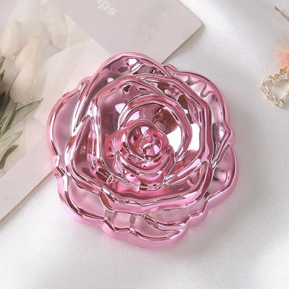 1PCS Portable Mini Mirror Retro Rose Flower Small Pocket Makeup Mirror Double Sided Hand Mirrors Compact Cosmetic Beauty Tool