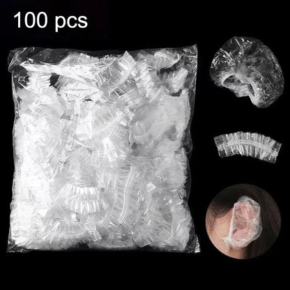 100/200/300PCs Transparent Disposable Waterproof Ear Covers Elastic Earmuffs for Hair Dye Protective Shower Earmuffs for Salon