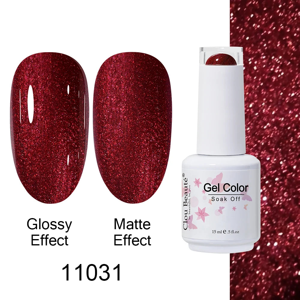 Clou Beaute 15ml Nail Gel Polish Warm Color Dark Red Brown Semi Permanent Nail Art Manicure Soak Off LED UV Varnishes Lacquer