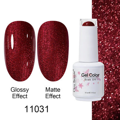 Clou Beaute 15ml Nail Gel Polish Warm Color Dark Red Brown Semi Permanent Nail Art Manicure Soak Off LED UV Varnishes Lacquer