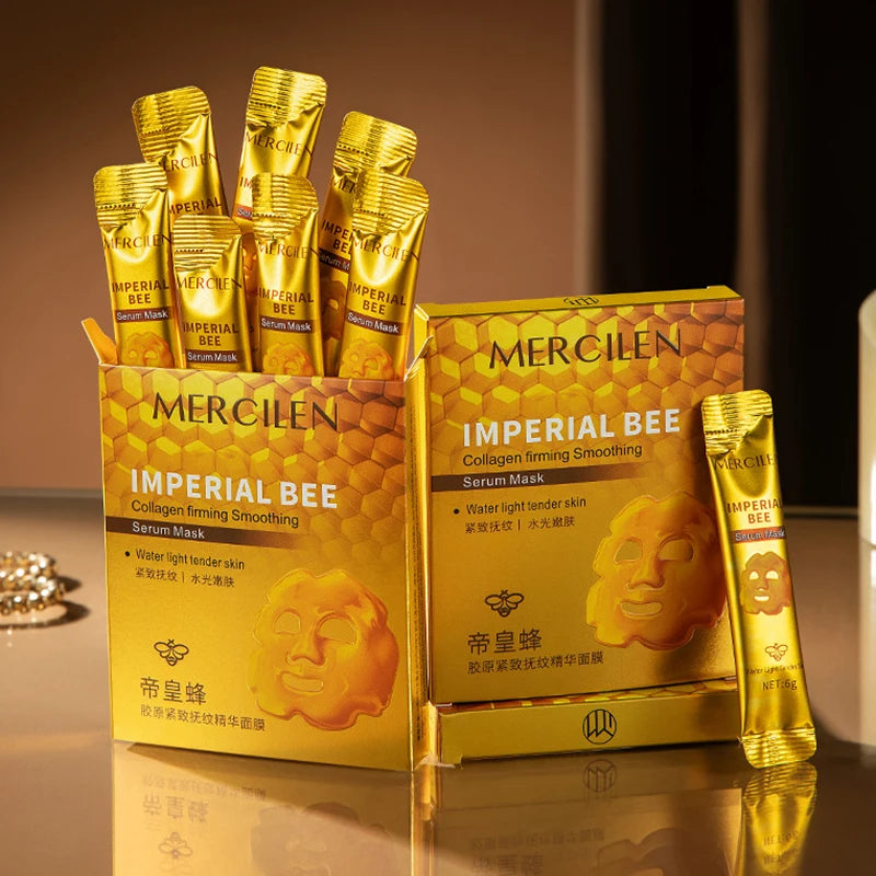 10pcs Mercilen Imperial Bee Peeling Facial Masks Anti Wrinkle Moisturizing Hydrating Anti-Aging Peel-Off Face Mask Tearing Masks