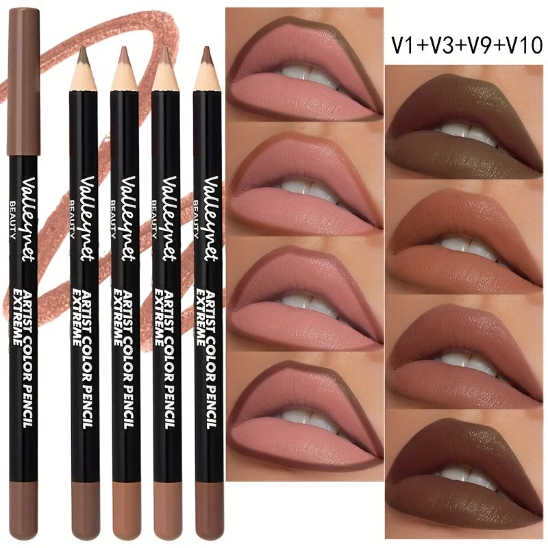 4pcs/Set Matte Lip Liner Pencil Long-Lasting, Transfer-Resistant & Smudge-Proof | Highly Pigmented, Velvety Finish Lip Combo