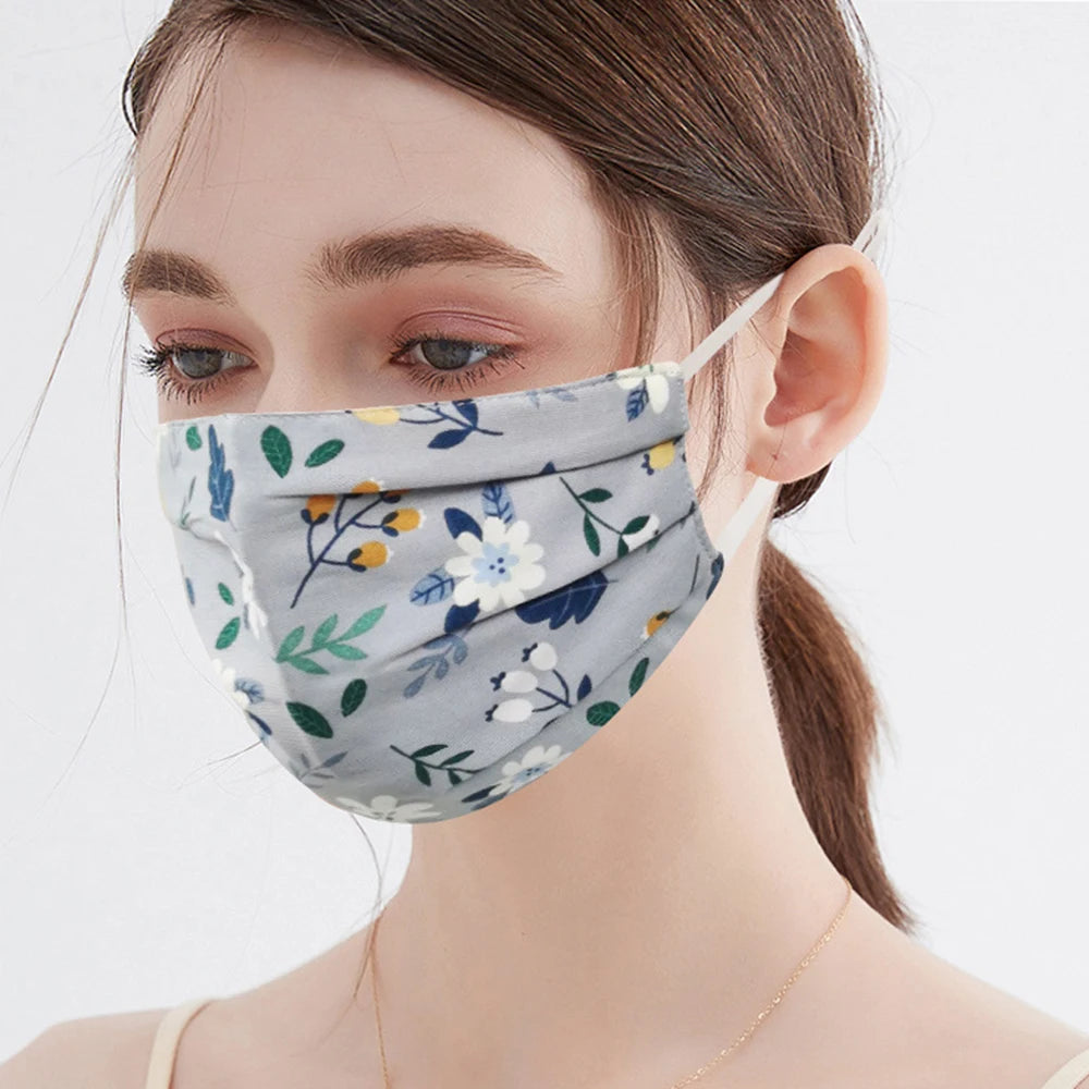 Breathable Cotton Printing Mask Fashion Washable Anti-UV Riding Face Mask Skin-Friendly Anti Dust Sunscreen Mask Outdoor Sports