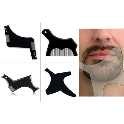 Men's All-in-One Beard Styling Comb - Creative Beard Stencil and Shaping Template Tools for Perfectly Groomed Facial Hair