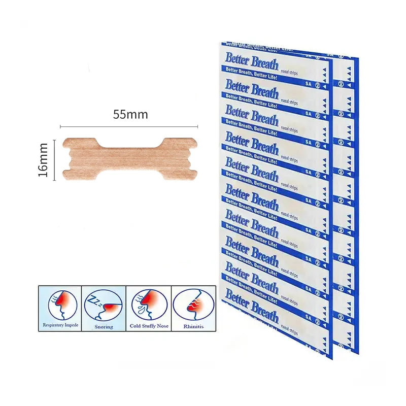 Breathable Ventilation Nasal Strips for Snoring Aid Right Aid Sleeping Nose Patch Physical Expansion Pads for Better Airflow