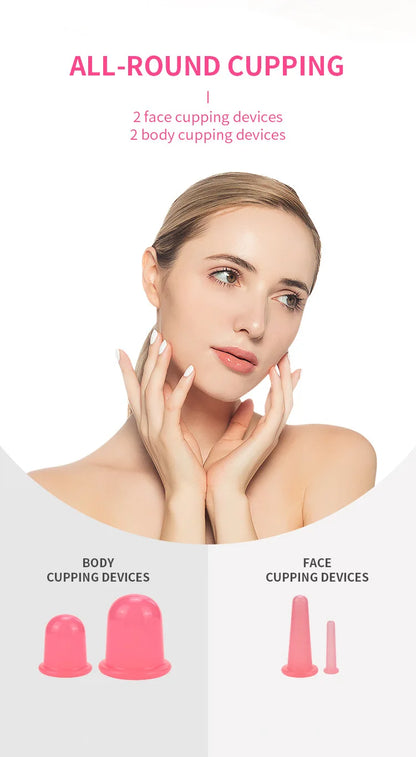 Vacuum Cupping Glass Jar Cellulite Massager For Face Acupuncture Facial Suction Cups Face Neck Lift Skin Scraping Beauty Tool