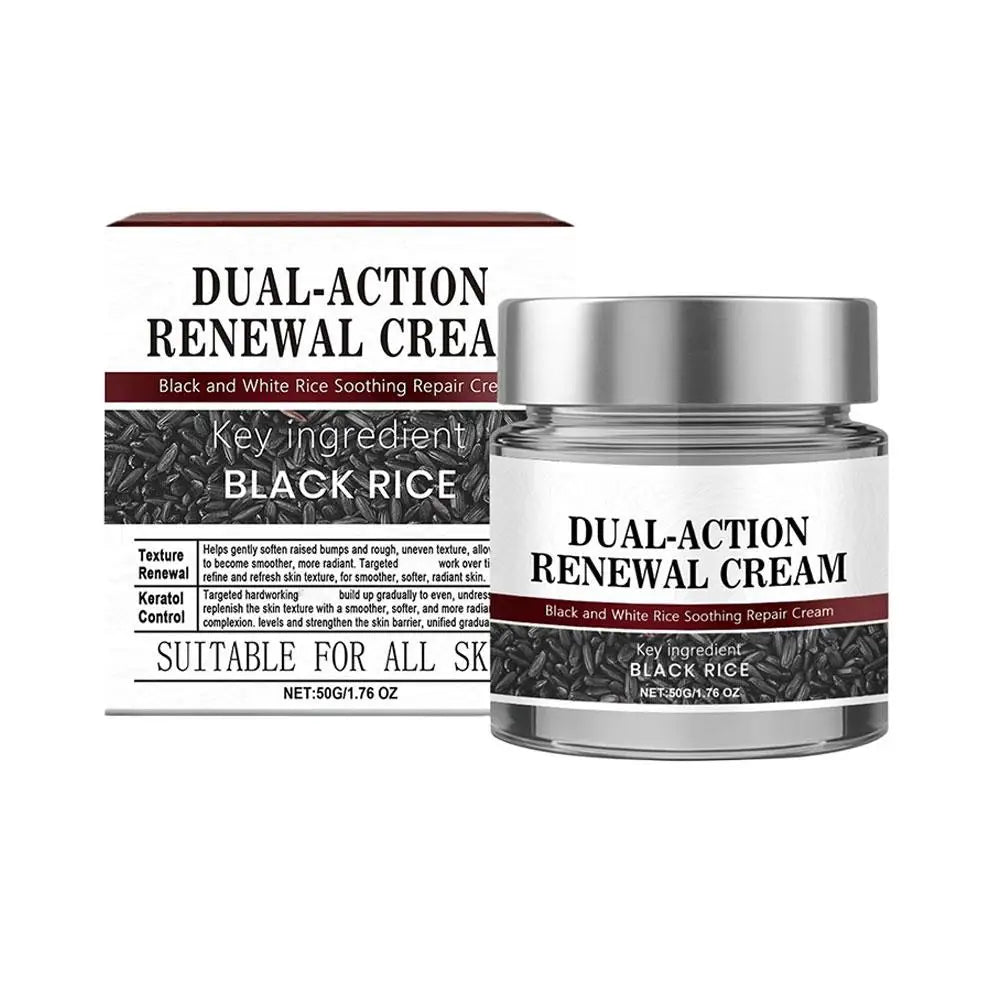 50g Dual-Action Renewal Cream Black White Rice Sooth Repair Cream Gentle Hydrating Suitable For All Skin Types Face Moisturizer
