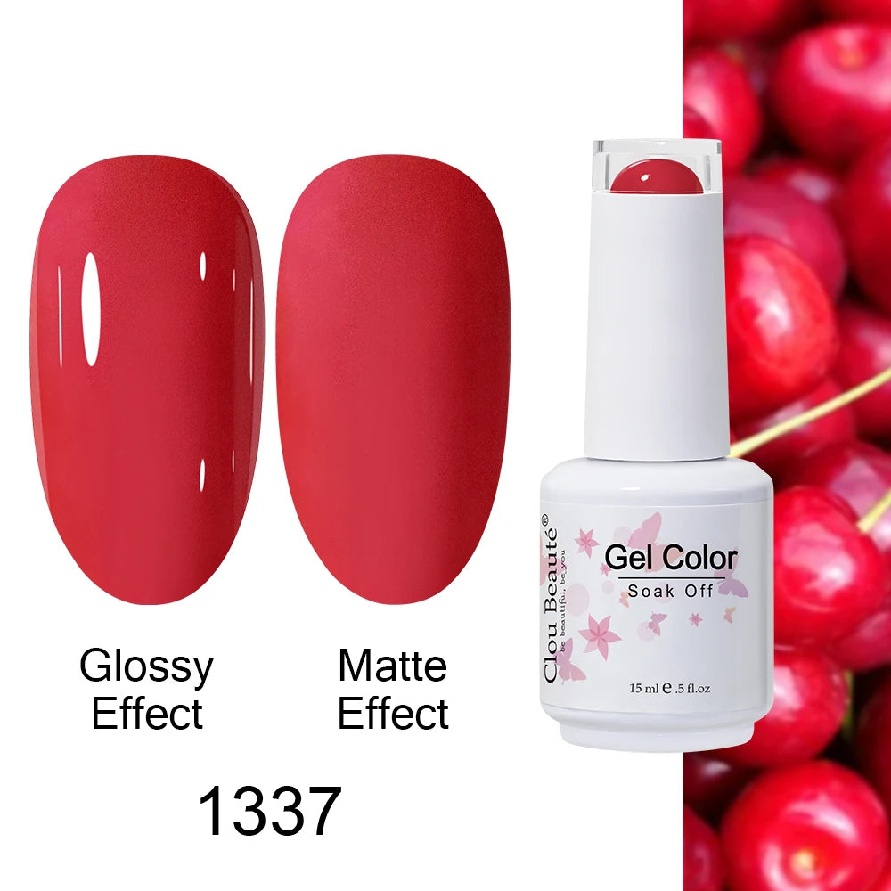 Clou Beaute 15ml Nail Gel Polish Warm Color Dark Red Brown Semi Permanent Nail Art Manicure Soak Off LED UV Varnishes Lacquer