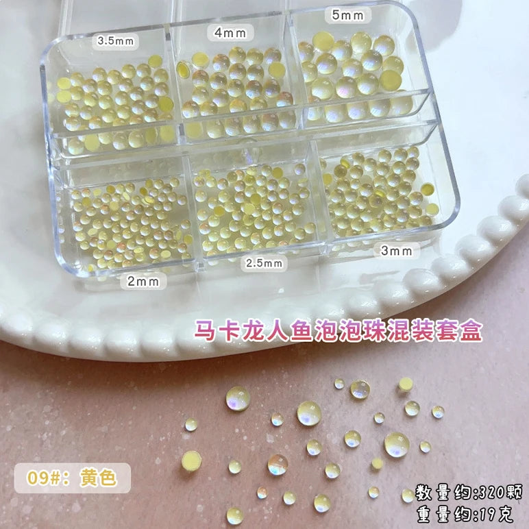 Gun Black Square Rivet Metal Round Ball Cone Alloy Fork Spoon Punk Stars Bowknot Pearl Nail Art Accessories Decorations Manicure