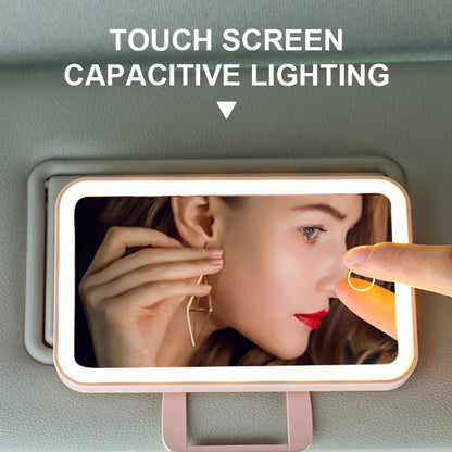 SEAMETAL Car Interior Mirrors Sun Visor Plate LED Makeup Mirror for Girls Women Rechargeable Fill Light Universal Vanity Mirror
