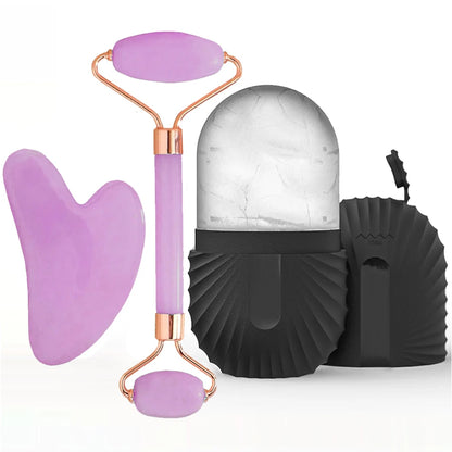 1/2/3pcs Ice Face Roller Facial Skincare Ice Roller Facial Roller GuaSha FaceTool Face Massage Roller MoldCube LiftingContouring
