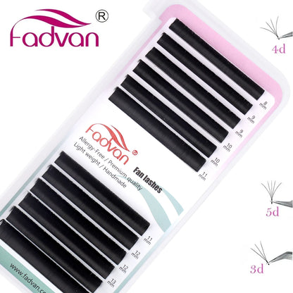 Fadvan Easy Fan Lashes Extension DIY Russia Volume Faux Mink 1 Second Blooming Eyelash Extensions Dense Auto Fan Makeup Lashes