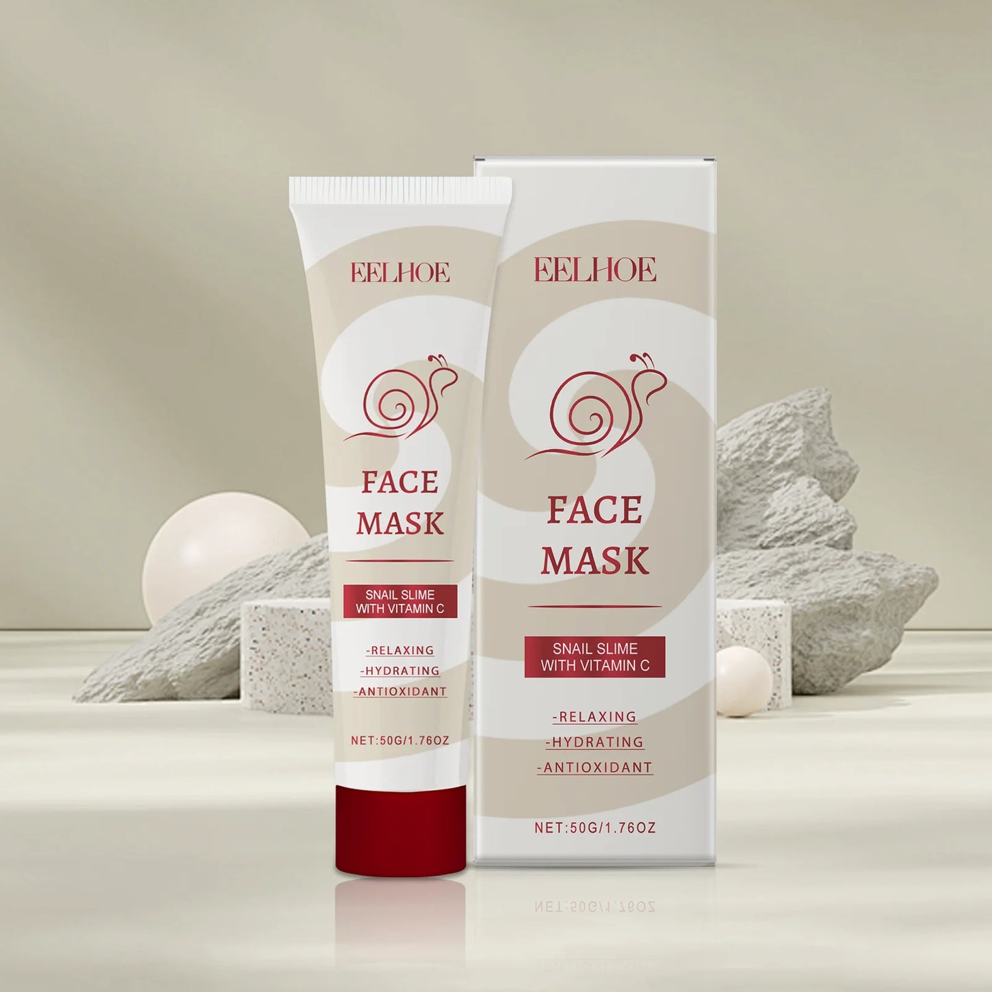 Snail Vitamin C Smear Mask Hydrating Firming Pore Refining Facial Care Fade Spots Blemishes Brightening Gentle Face Skincare