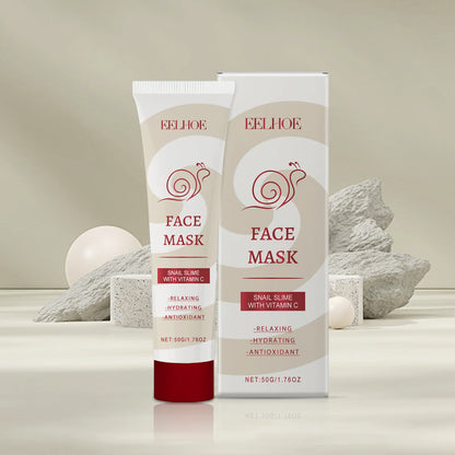 Snail Vitamin C Smear Mask Hydrating Firming Pore Refining Facial Care Fade Spots Blemishes Brightening Gentle Face Skincare