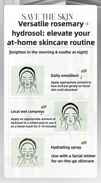 Rosemary Hydrosol essence Moisturizing Serum Fade Fine Lines Facial Moisturizing brightning Anti Aging Firming Skin Care