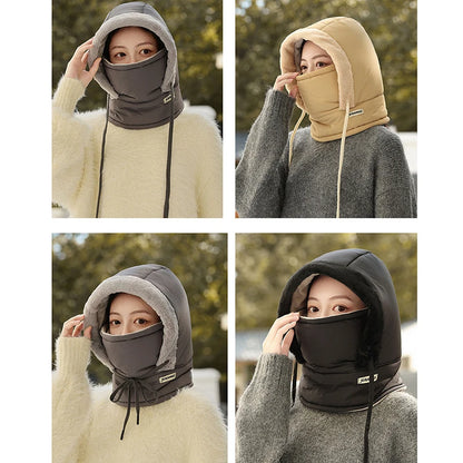 Unisex Down Cotton Women Men Balaclava Winter Hat Beanies Warmer Windproof Full Face Mask Caps Outdoor Bonnets Thickened Scarves