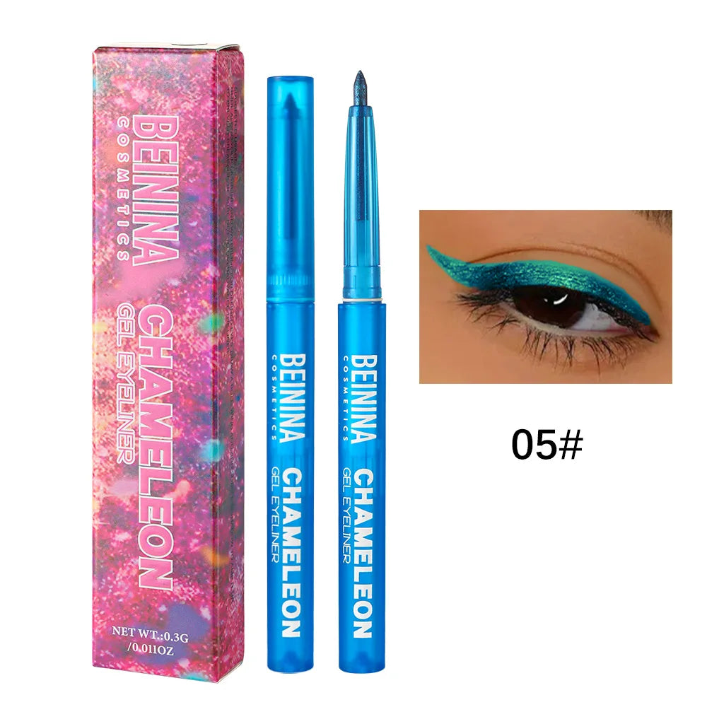 6 Colors Chameleons Eyeliner Pearl Metallic Gloss Shiny Eyeshadow Glitter Liner Multi Chrome Color Aurora Chaning Eye Makeup