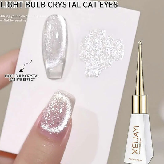 10ml Crystal Cat Eye's Magnetic Gel Nail Polish Reflective Glitter Cat Eye Gel Polish Nail Semi-permanent UV Gel Polish Manicure
