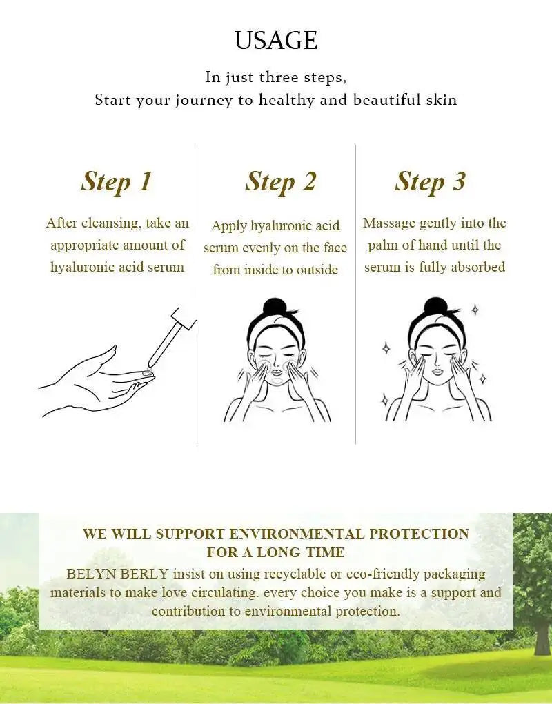 BELYN BERLY Niacinamide Serum for Face 3PCS Brighten Dark Spots Freckle Hyaluronic Acid Moisturizing Facial Serum Skin care