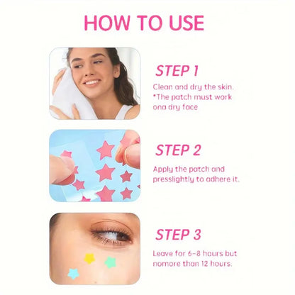 200PCS Star Facial Acne Patch Water Colloidal Acne Patch Multiple Sizes Absorbent Coverage Acne Patch, Gentle Skincare