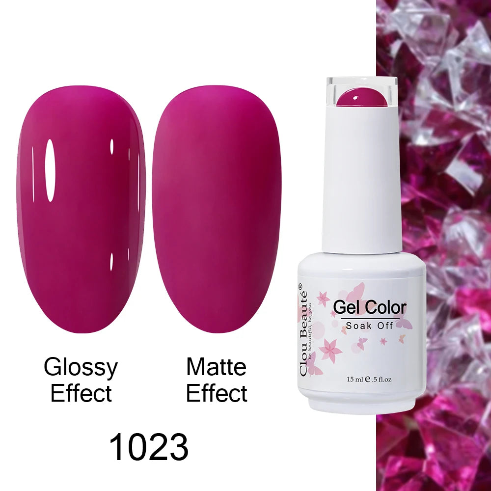Clou Beaute 15ml Nail Gel Polish Warm Color Dark Red Brown Semi Permanent Nail Art Manicure Soak Off LED UV Varnishes Lacquer