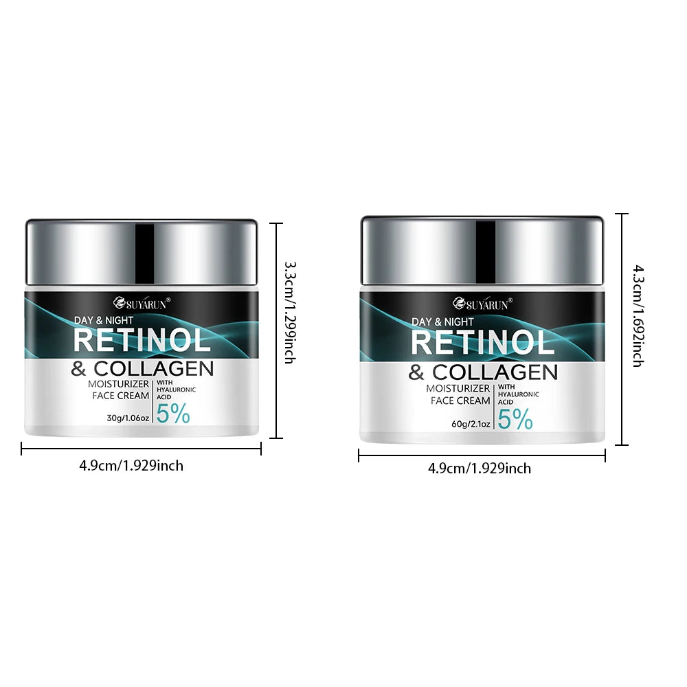 SUYARUN Retinol & Collagen Face Cream - Anti-Aging Moisturizer for Deep Hydration, Firming & Youthful Glow.