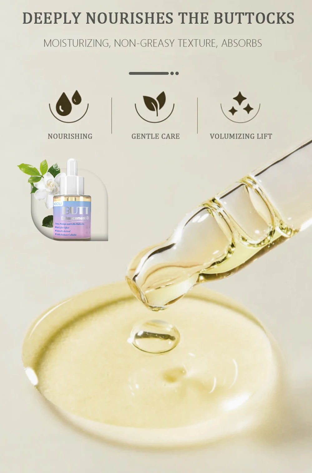 Sexy Butt-Lifting Essential Oil Jasmine Lifting Firming Skin Increase Hips Improve Sagging Body Massage Private Care Up 32ml