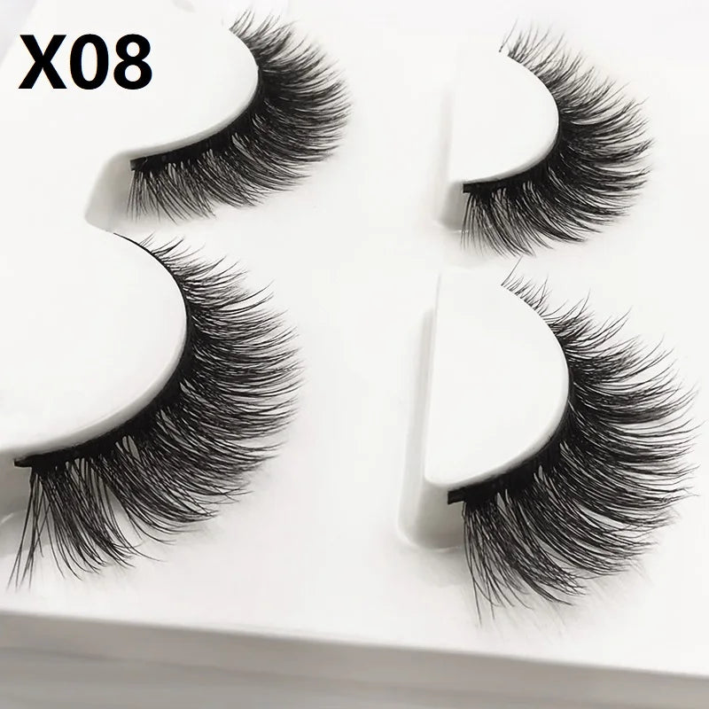 SHIDISHANGPIN 3 pairs 27 styles 3D Faux Mink Hair Soft False Eyelashes Fluffy Wispy Thick Fake Lash Handmade Eyelash Eye Makeup