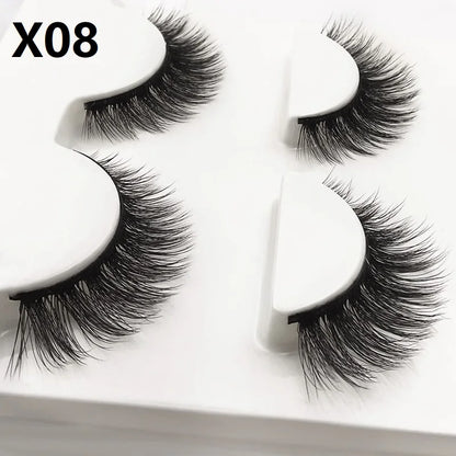 SHIDISHANGPIN 3 pairs 27 styles 3D Faux Mink Hair Soft False Eyelashes Fluffy Wispy Thick Fake Lash Handmade Eyelash Eye Makeup