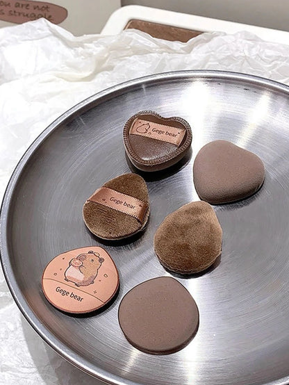 5-piece mini finger powder puff set, makeup setting powder puff, foundation powder puff with storage box beauty tool set