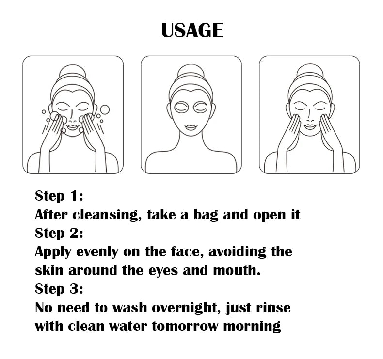 20pcs BIOAQUA Collagen Sleeping Facial Masks Moisturizing Anti-Wrinkle Whitening Anti-aging No-Wash Sleep Face Mask
