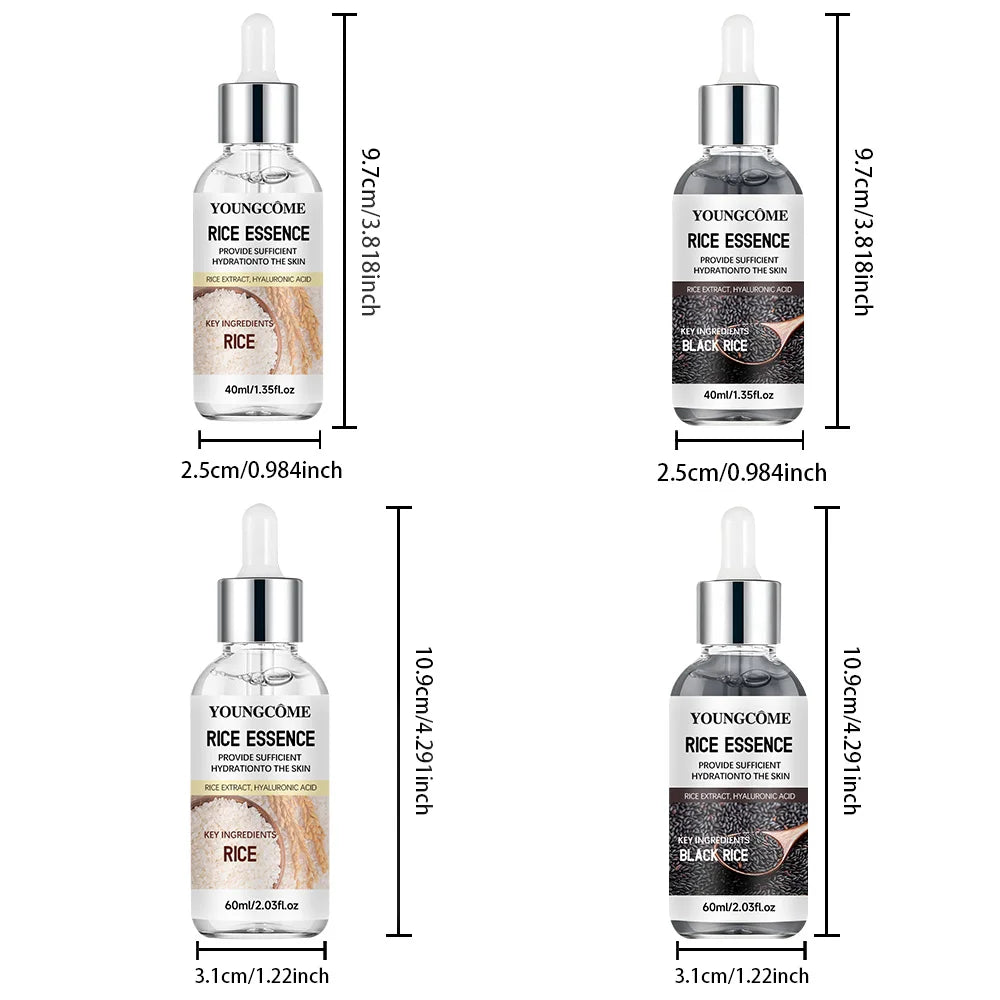 Rice Ampoule Duo - Gentle Exfoliating & Deep Hydrating Serum for Radiant Skin - Suitable for All Skin Types 40/60ml