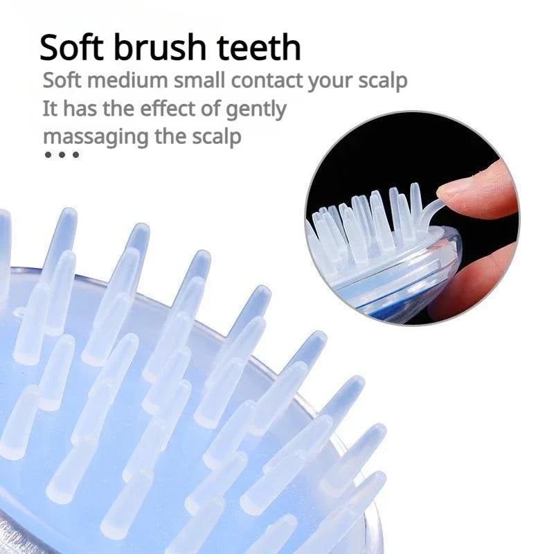 New crystal clear shampoo brush scalp massager hair growth shampoo brush silicone head massage brush home cleaning massage