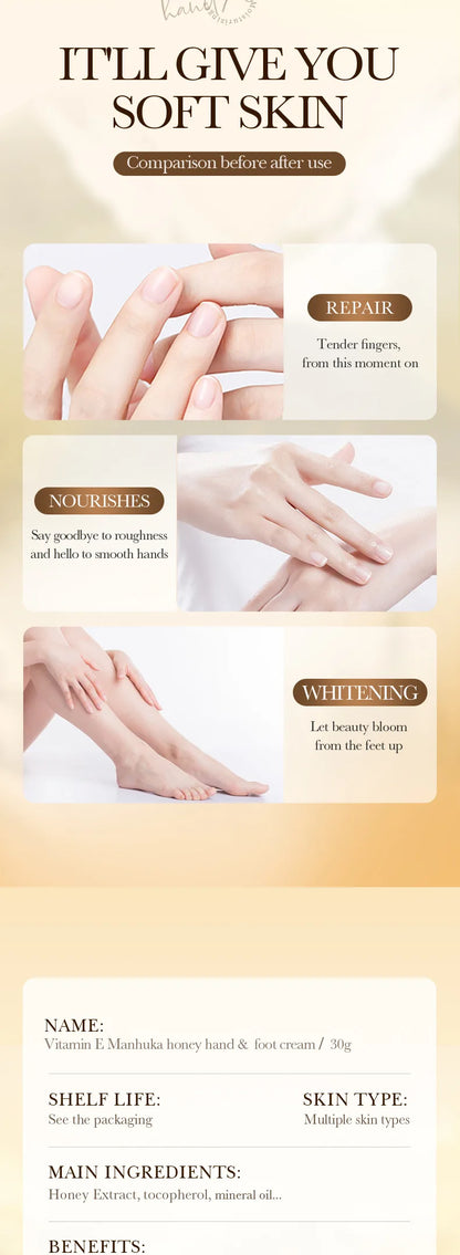 BIOAQUA Honey Hand & Foot Cream Moisturizing Anti Cracking Whitening Anti Wrinkles Anti-Aging Hands Skin Care Products