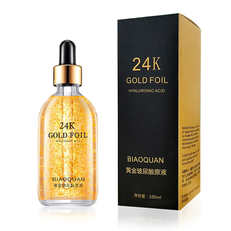 100ml 24k gold foil essence anti wrinkle lifting and firming essence pore shrinking essence skin care product