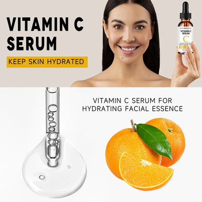 Vitamin C Facial Essence with Hyaluronic Acid - Brightening Moisturizing Repair Serum for Face Care