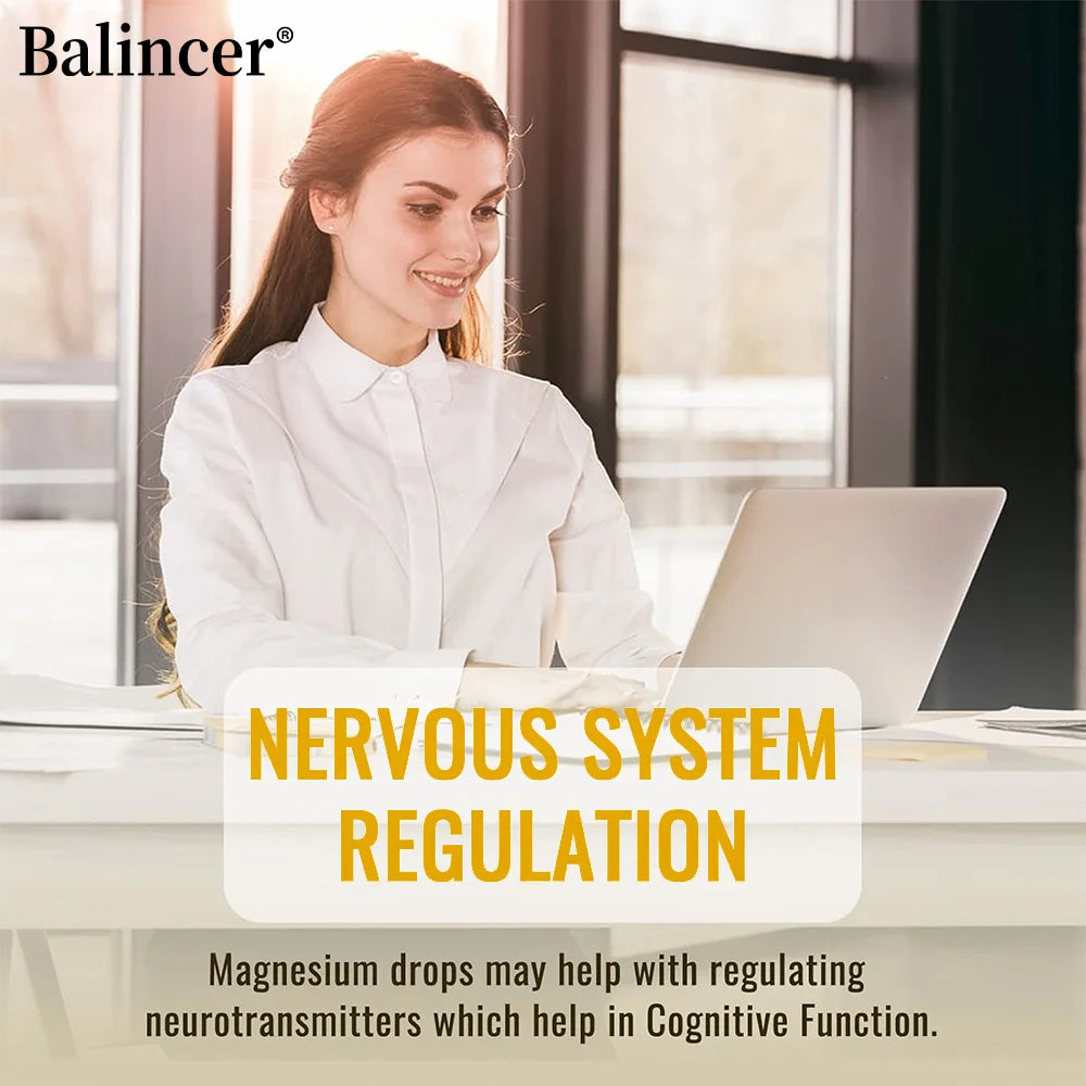Magnesium Glycinate Liquid Drops, 500mg Complex Supplement for Sleep, Nerve, Energy, Muscle, Bone, Calm & Digestion,2 Fl Oz
