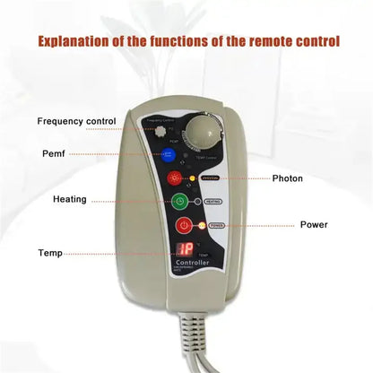PEMF Heated Massage Pad Rainbow Crystal Wheel Pulse Infrared Photon Natural Mineral Gemstone Relieves Back Pain