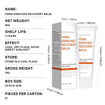 Soothing Repair PDRN Enriched Recovery Balm with Niacinamide & Panthenol, Deep Hydration & Skin Barrier Repair, 50g Face Balm fo