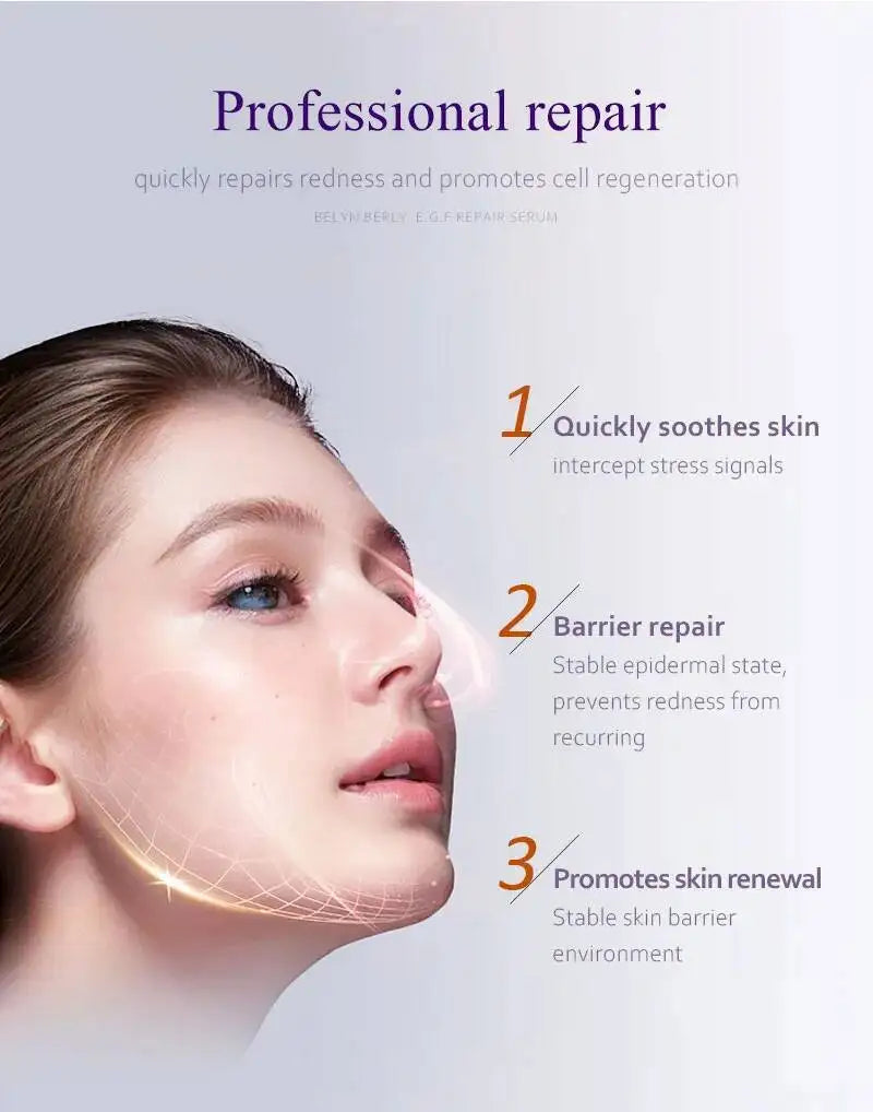 BELYN BERLY EGF Facial Serum 3PCS for Moisturizing Repair Skin Hyaluronic Acid Serum Face Skin Care Products