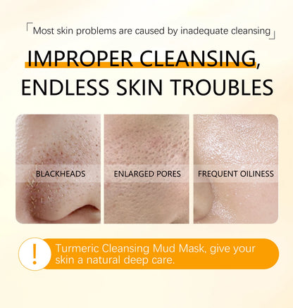 Turmeric and Lemon Deep Cleansing and Pore-Minimizing Clay Mask; Exfoliating and Brightening Clay Mask; Used for Skin Repair.